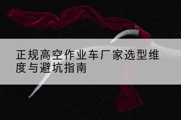边坝高空作业车厂家-正规选型维度与避坑指南