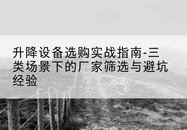 边坝移动式升降机厂家推荐-升降设备选购实战指南-三类场景下的厂家筛选与避坑经验